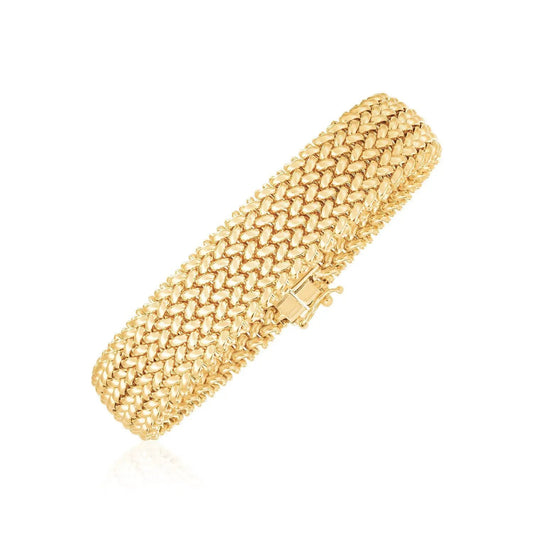 14k yellow gold thick braided bracelet 7 inch on Tampa Home & Garden Store