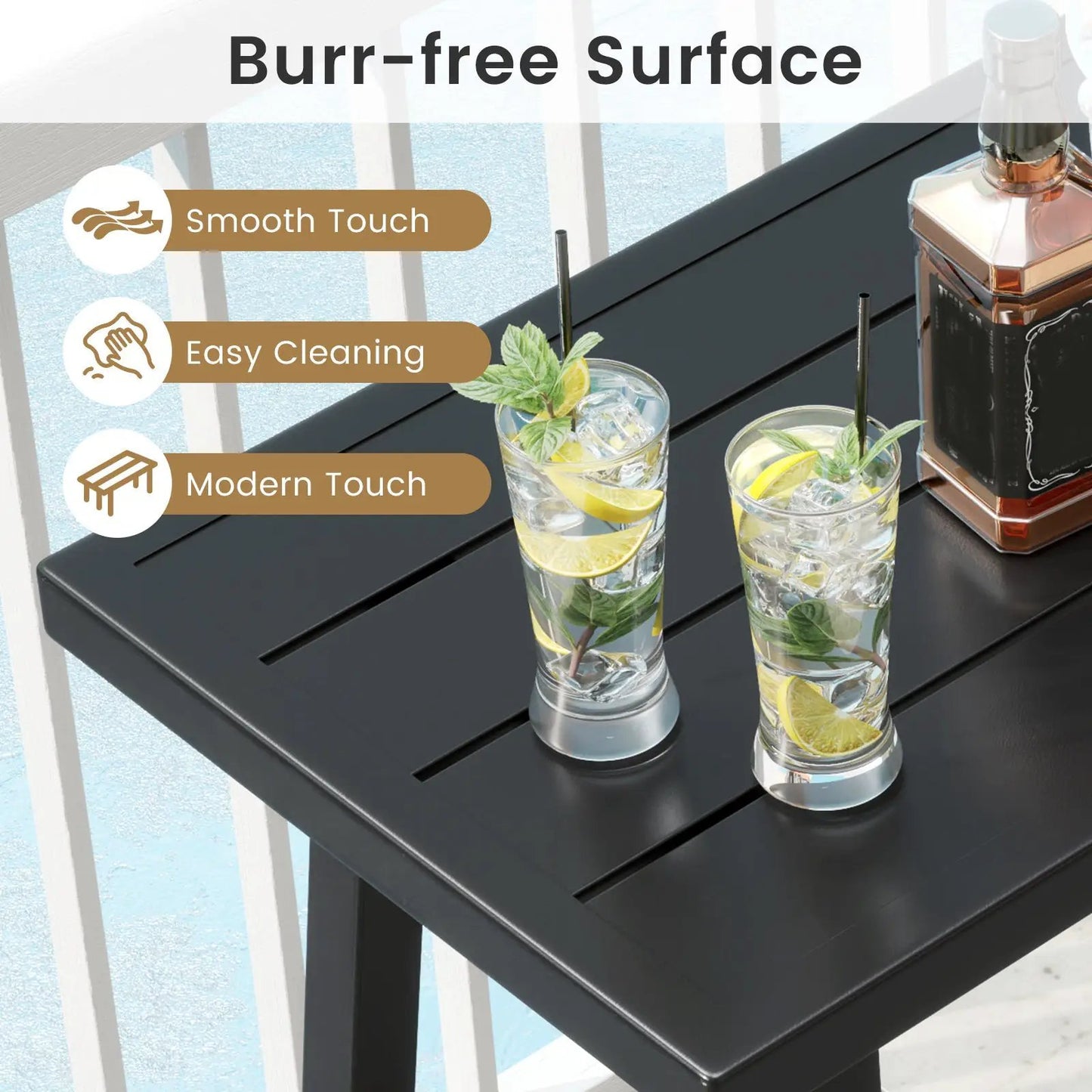 36 Inches Patio Counter Height Bar Table with Adjustable Foot Pads - Tampa Home & Garden Store
