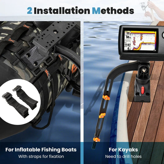 DirectDeals Fishing Boat Accessory Set with 360° Rotatable Mount & Rod Rack for inflatable boats and kayaks on Tampa Home & Garden Store