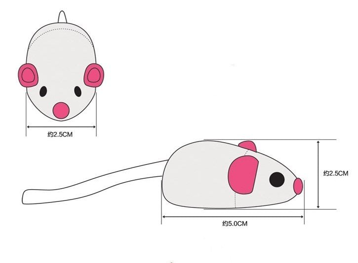 Plush mouse toy Tiantian Rabbit Skin, white with pink ears, 5cm length, Sell My Stuff on Tampa Home & Garden Store