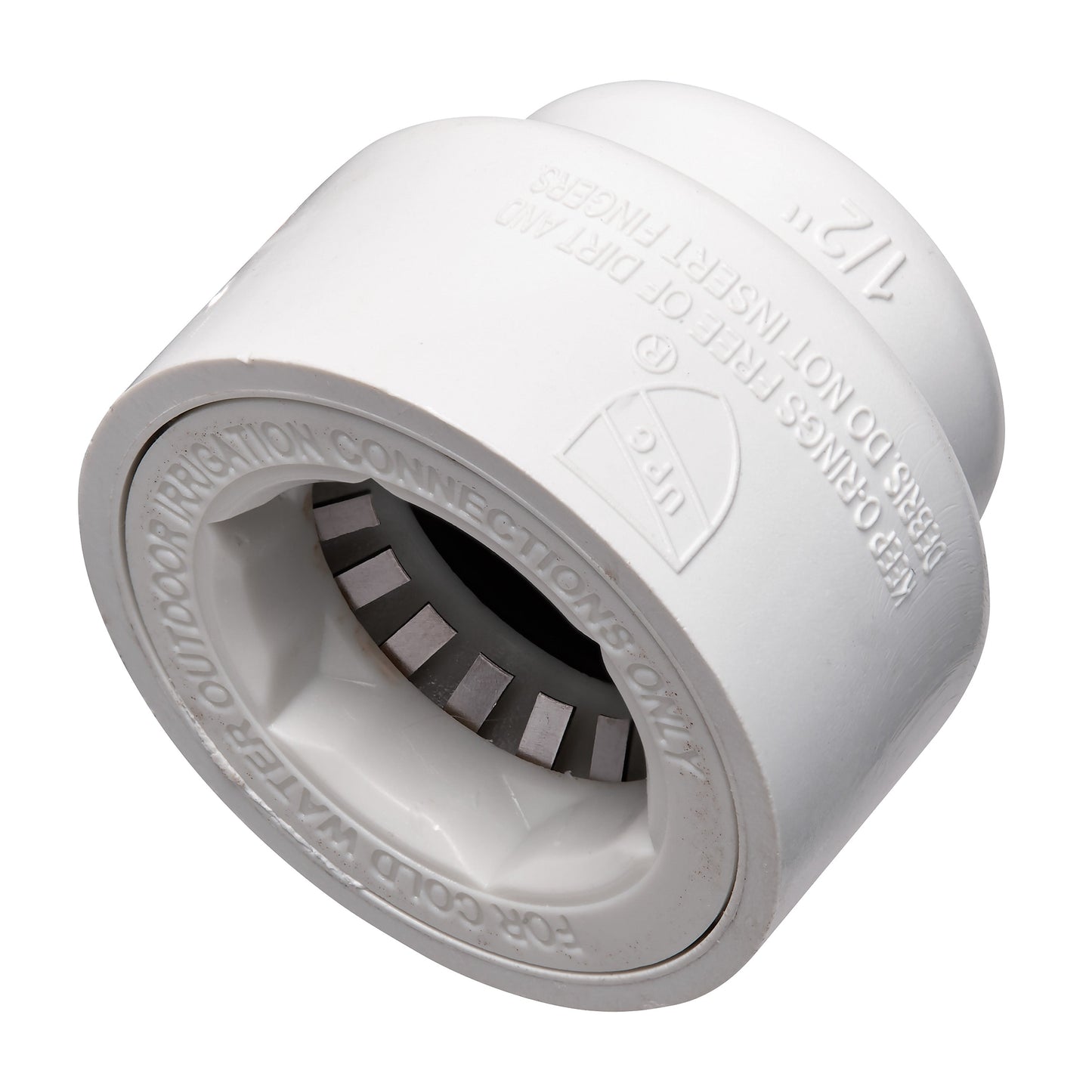 Half Inch PVC Lock Cap direct replacement, Orbit Irrigation, white on Tampa Home & Garden Store