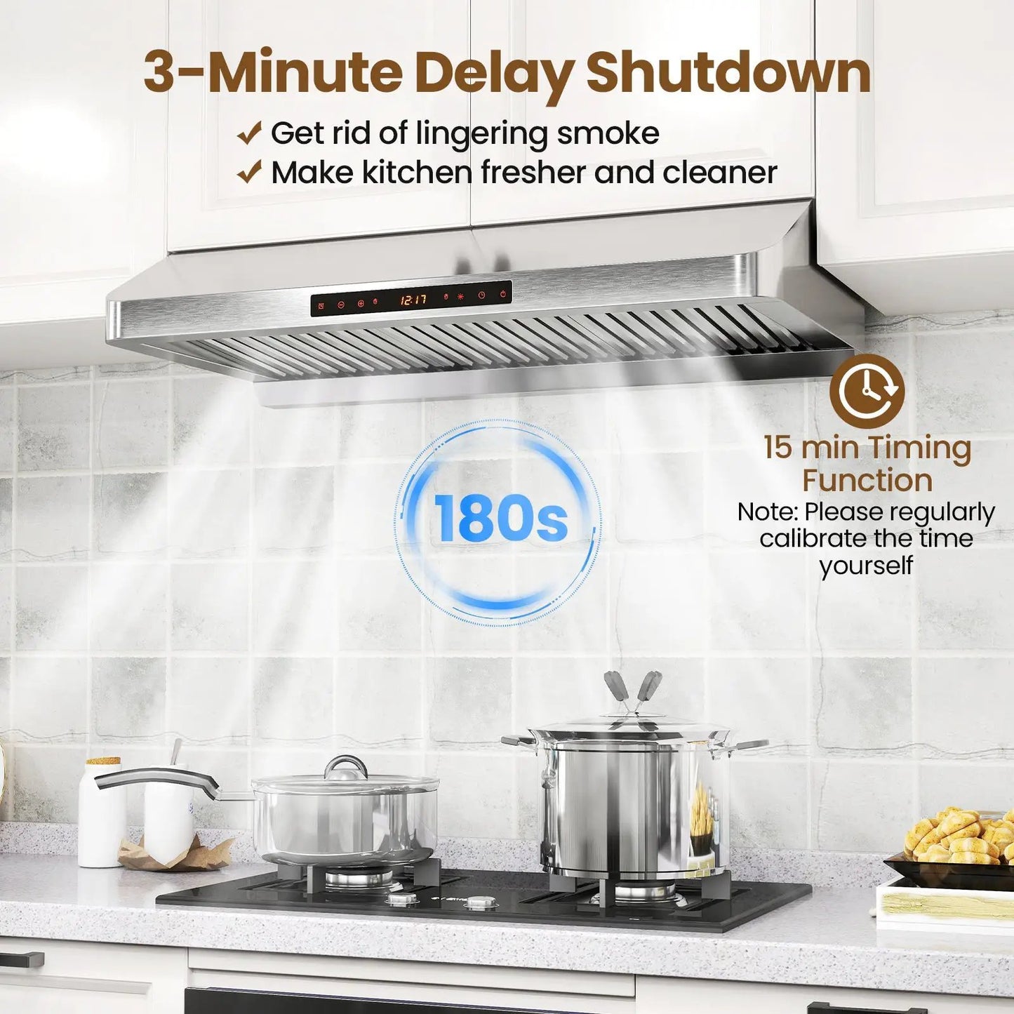 36 Inch under-cabinet range hood, 900 CFM, silver stainless steel, DirectDeals on Tampa Home & Garden Store