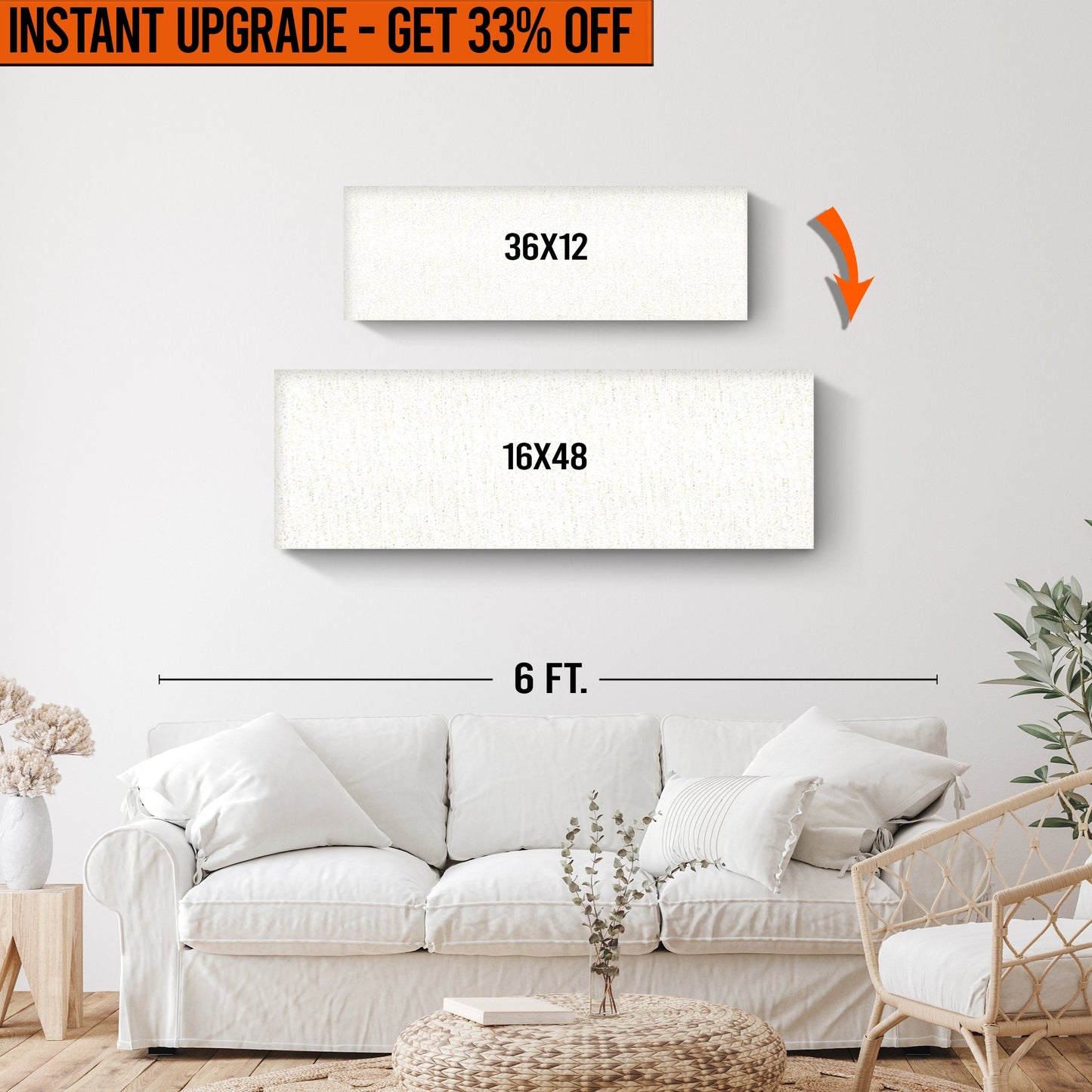 Tailored Canvases crafting canvas upgrade two panels 36x12 to 48x16 with textured fabric on Tampa Home & Garden Store