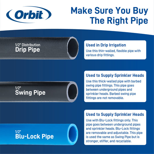 Orbit 1/2 in black drip distribution tubing 100 ft for drip irrigation on Tampa Home & Garden Store
