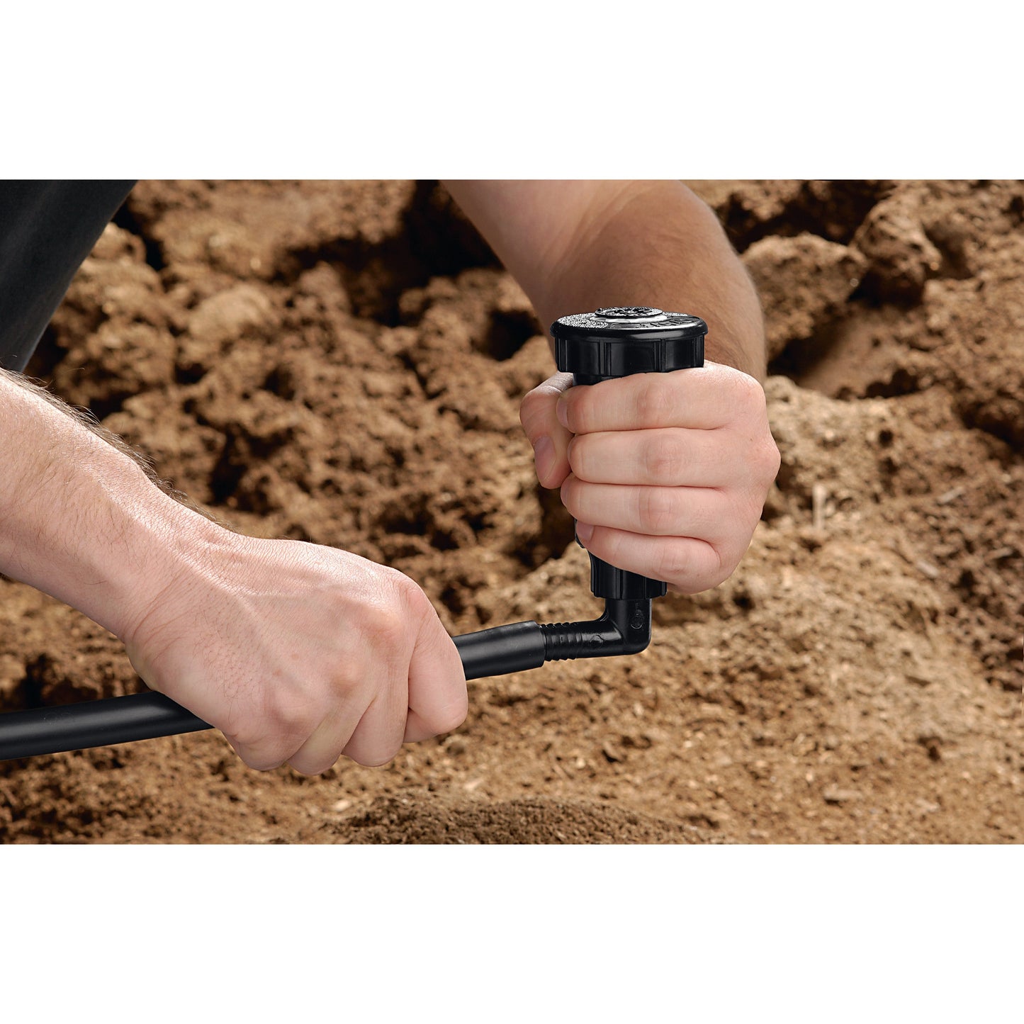 Orbit Irrigation 1/2 in riser flex pipe with swing fitting, black plastic sprinkler riser on Tampa Home & Garden Store