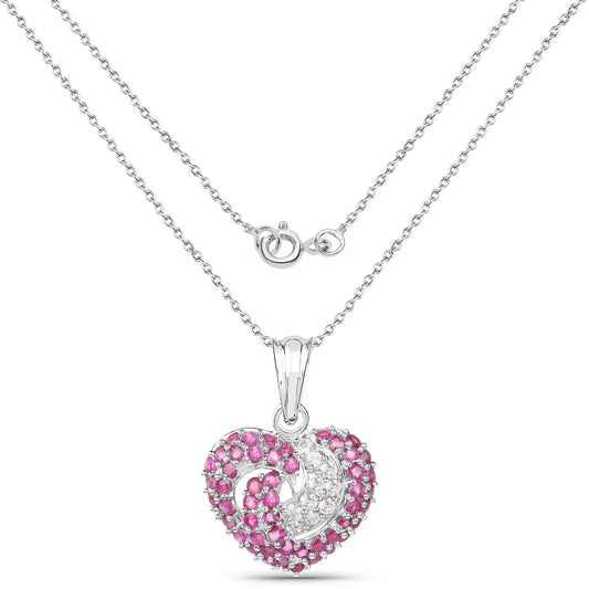 Sterling silver pendant necklace with 2.65ct ruby cluster and white sapphire accents by Bids.com on Tampa Home & Garden Store