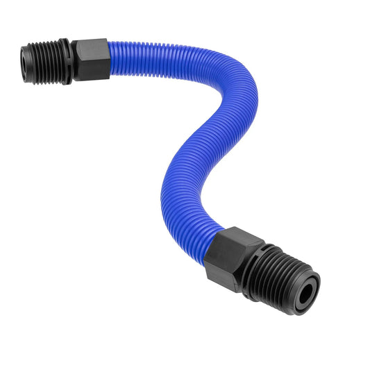 Half-Inch by Twelve-Inch Multi-Flex Riser Orbit Irrigation blue hose with black fittings on Tampa Home & Garden Store