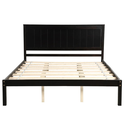 Platform Bed Frame With Headboard in black with slatted foundation Unique Piece Furniture on Tampa Home & Garden Store