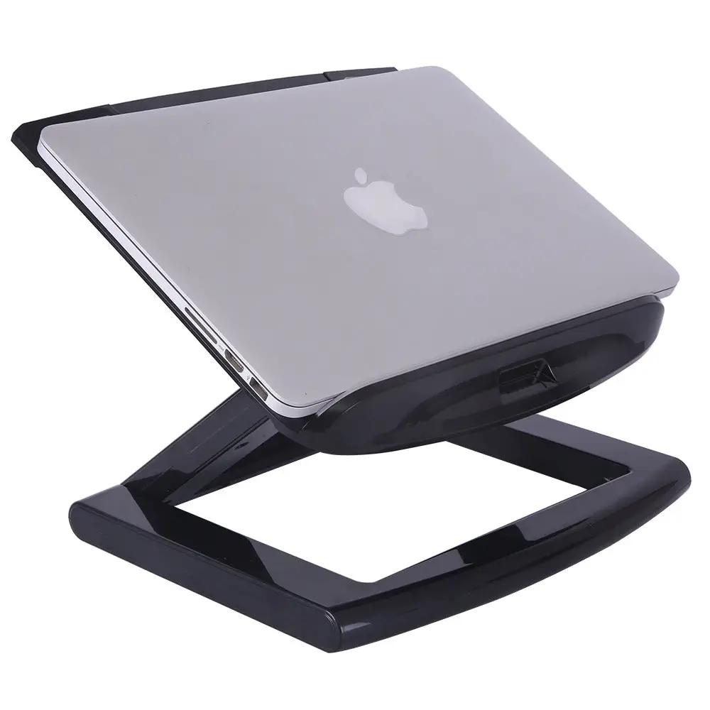 Portable notebook computer stand by FLIPSTYLEZLLC, black adjustable base holding a silver laptop on Tampa Home & Garden Store
