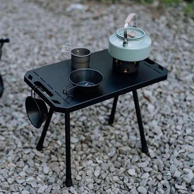 Mesa de Picnic Plegable Altura Ajustable Mesa de Exterior de Aleación de Aluminio Mesa Táctica para Picnic, Barbacoa, Senderismo en Interiores y Exteriores