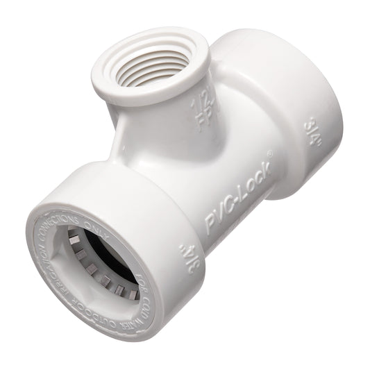 3/4" PVC-Lock x 1/2" FPT Reducing Tee 34772 - Tampa Home & Garden Store