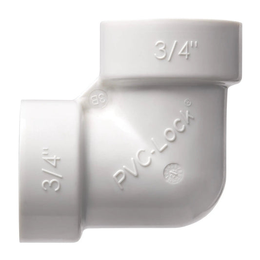 PVC-Lock 3/4 in elbow irrigation pipe connector Orbit Irrigation white on Tampa Home & Garden Store