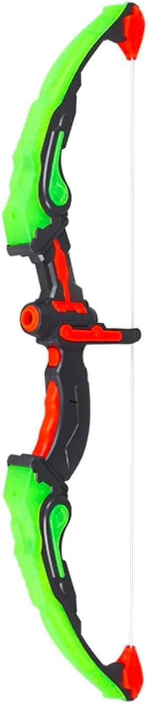 Kids LED archery bow toy with neon green limbs, black frame, red accents on Tampa Home & Garden Store