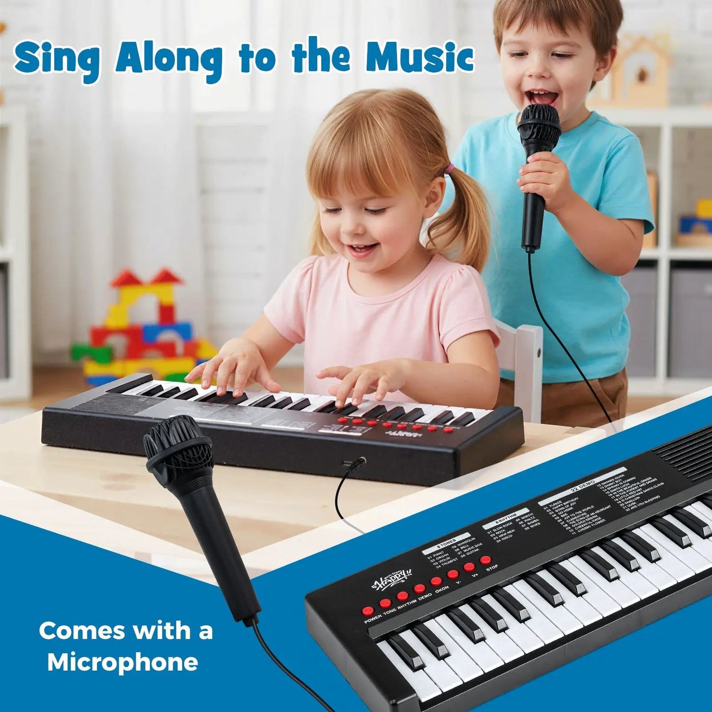 DirectDeals 37-key kids piano keyboard with microphone, compact black toy for beginners on Tampa Home & Garden Store