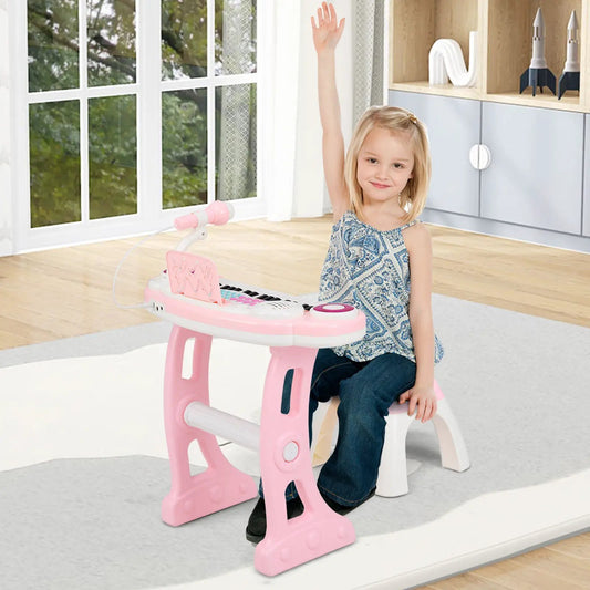 37-key Kids Electronic Piano Keyboard Playset-Pink - Tampa Home & Garden Store