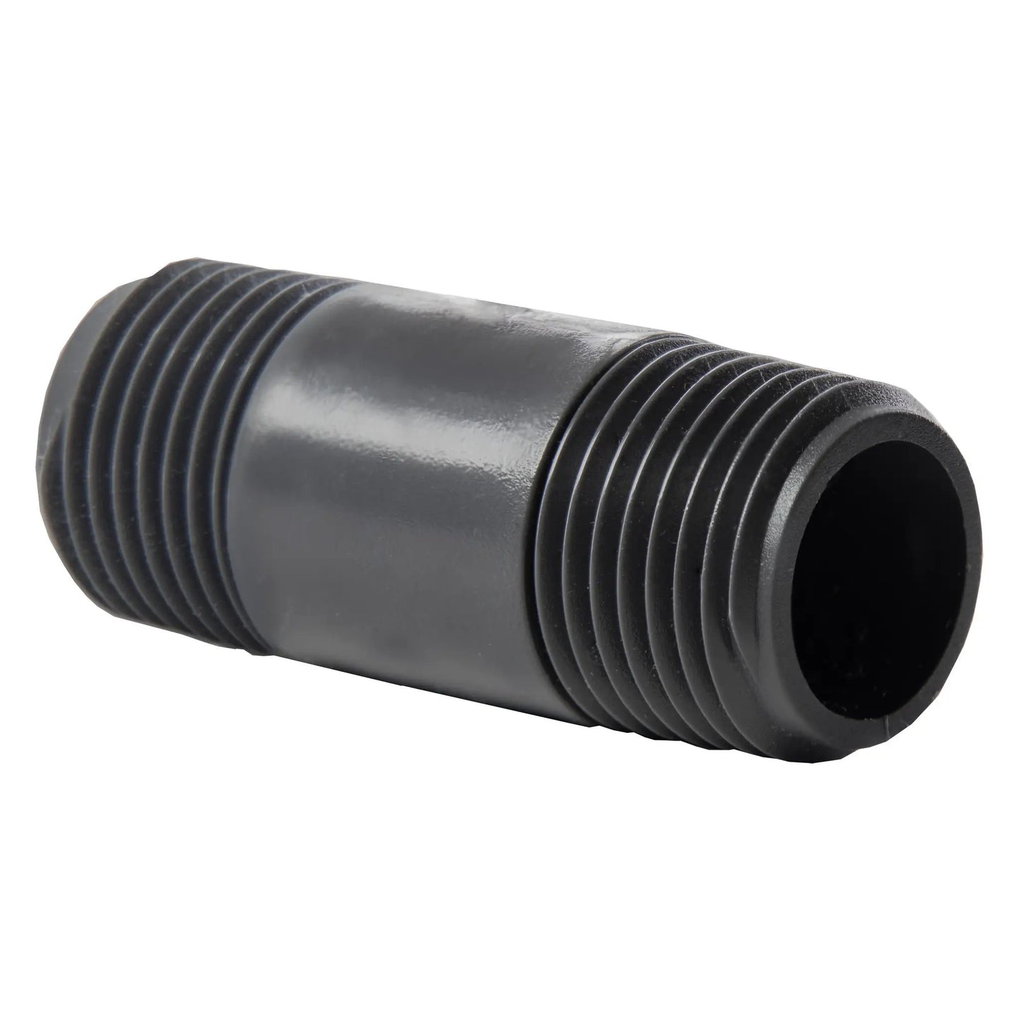 1/2 in PVC sprinkler riser from Orbit Irrigation with a ribbed black exterior