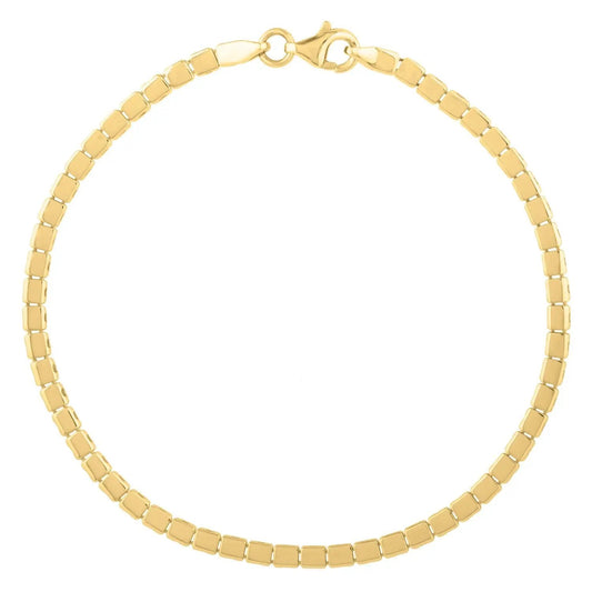 14k yellow gold mini cube bracelet with clasp, square cube links, by Bids on Tampa Home & Garden Store