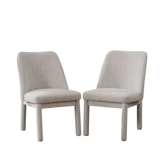 Wide Minimalist Dining Chair pair in light gray fabric by Unique Piece Furniture on Tampa Home & Garden Store