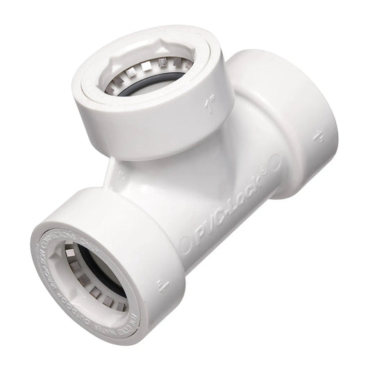 PVC Lock Tee 1 in white PVC-Lock irrigation connector Orbit Irrigation on Tampa Home & Garden Store
