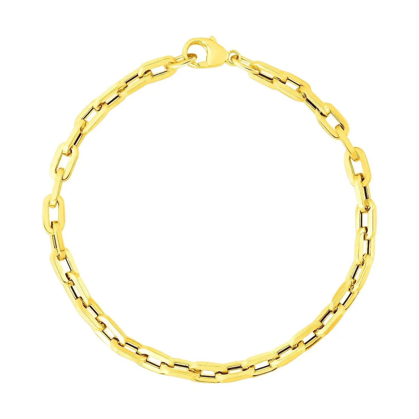 14k gold paperclip chain bracelet with diamonds, polished finish, lobster clasp on Tampa Home & Garden Store