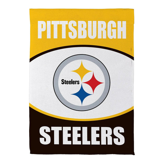 Pittsburgh Steelers suede flag for house decor gold flag with Steelers emblem on Tampa Home & Garden Store