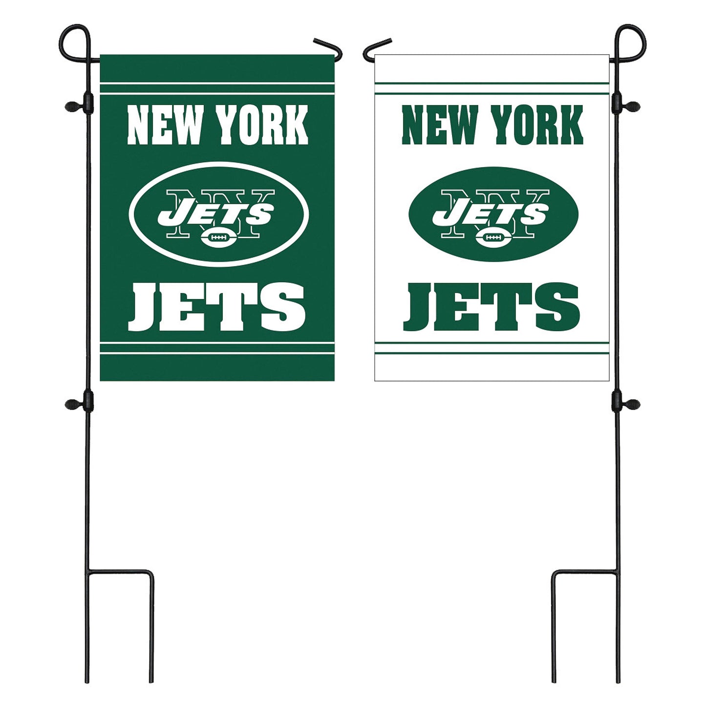 Embossed suede flag set (2) GDN size New York Jets - green white flags by Evergreen on Tampa Home & Garden Store