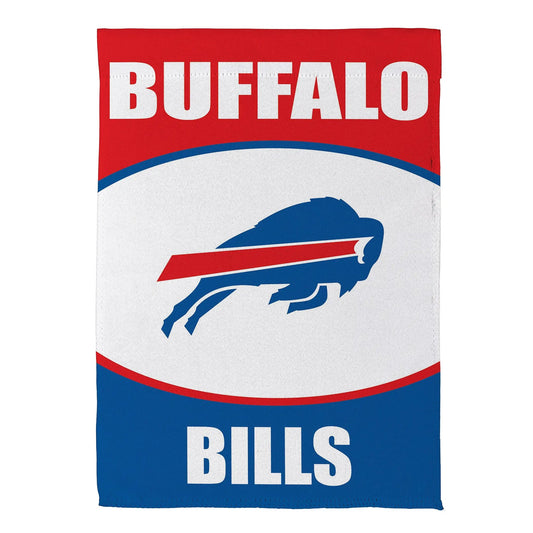 Buffalo Bills suede house flag with red header and blue Bills logo by Evergreen Enterprises on Tampa Home & Garden Store