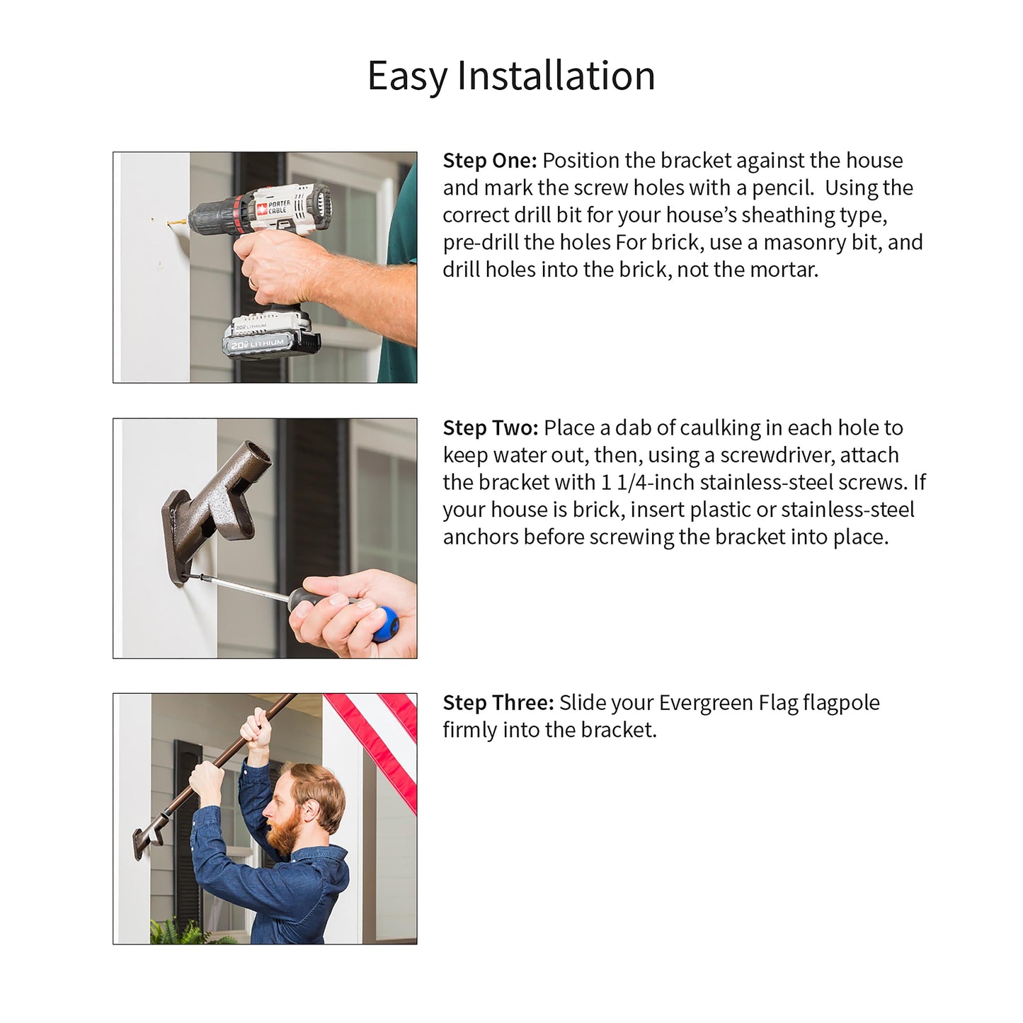 Soporte de bandera de casa de hierro fundido de 2 posiciones, bronce