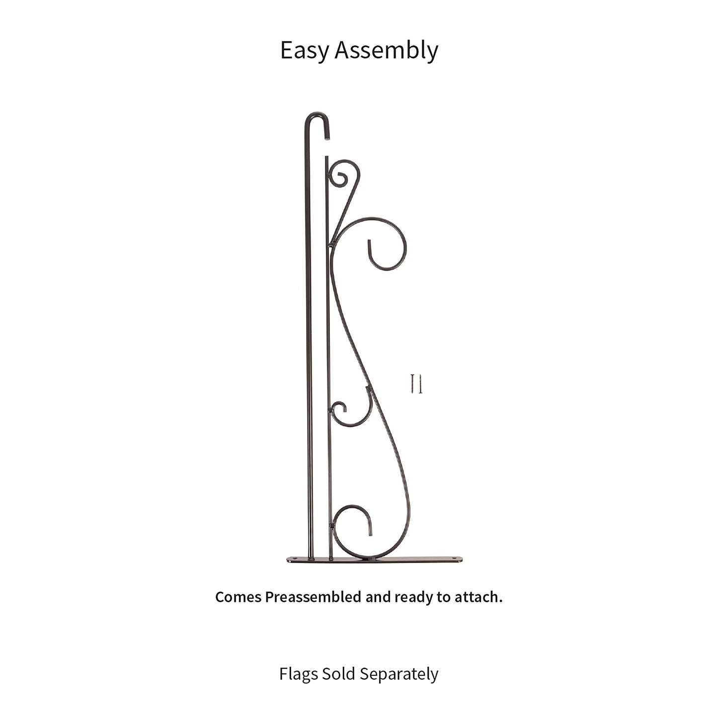 Swirl Wall-Mount Flag Hanger decorative metal flag pole hardware Evergreen Enterprises on Tampa Home & Garden Store