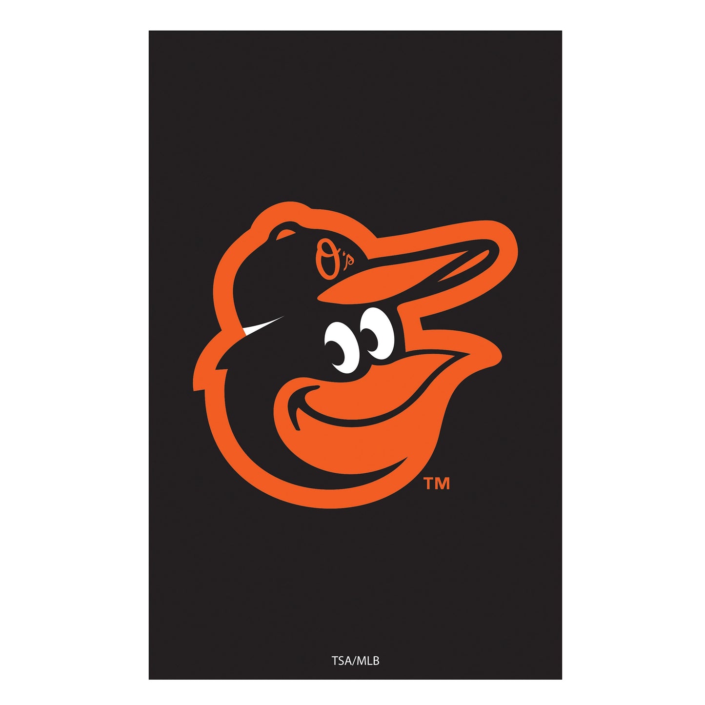 Baltimore Orioles Appliqué House Flag with orange mascot beak on a black field on Tampa Home & Garden Store