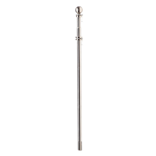 Extendable metal flag pole, chrome finish with ball finial Evergreen Enterprises flag poles on Tampa Home & Garden Store