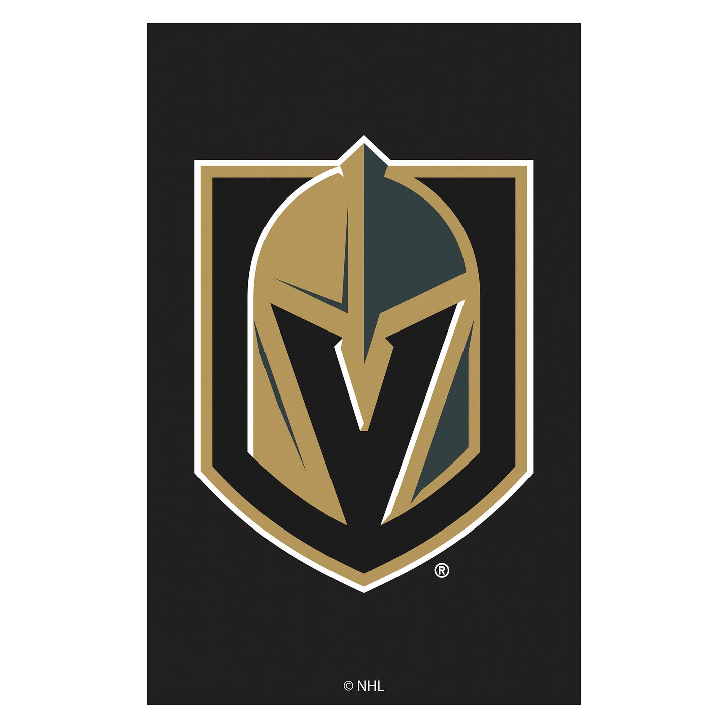 Vegas Golden Knights applique garden flag with teal shield on black by Evergreen Enterprises on Tampa Home & Garden Store