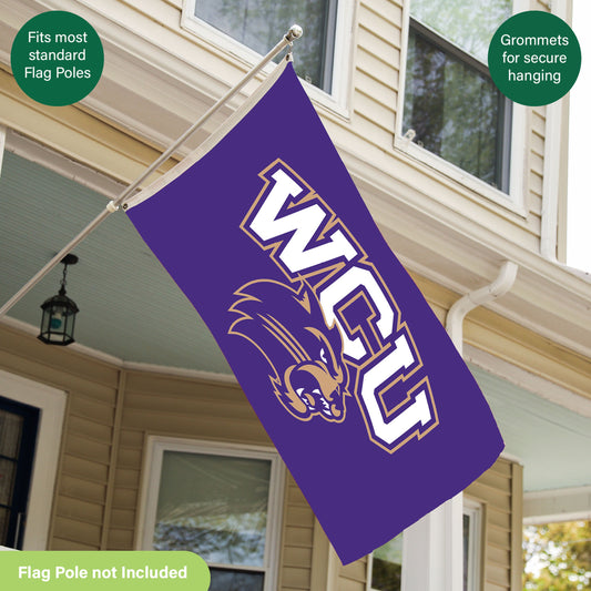 Western Carolina University flag 3x5 purple sublimated flag with 2 grommets on Tampa Home & Garden Store
