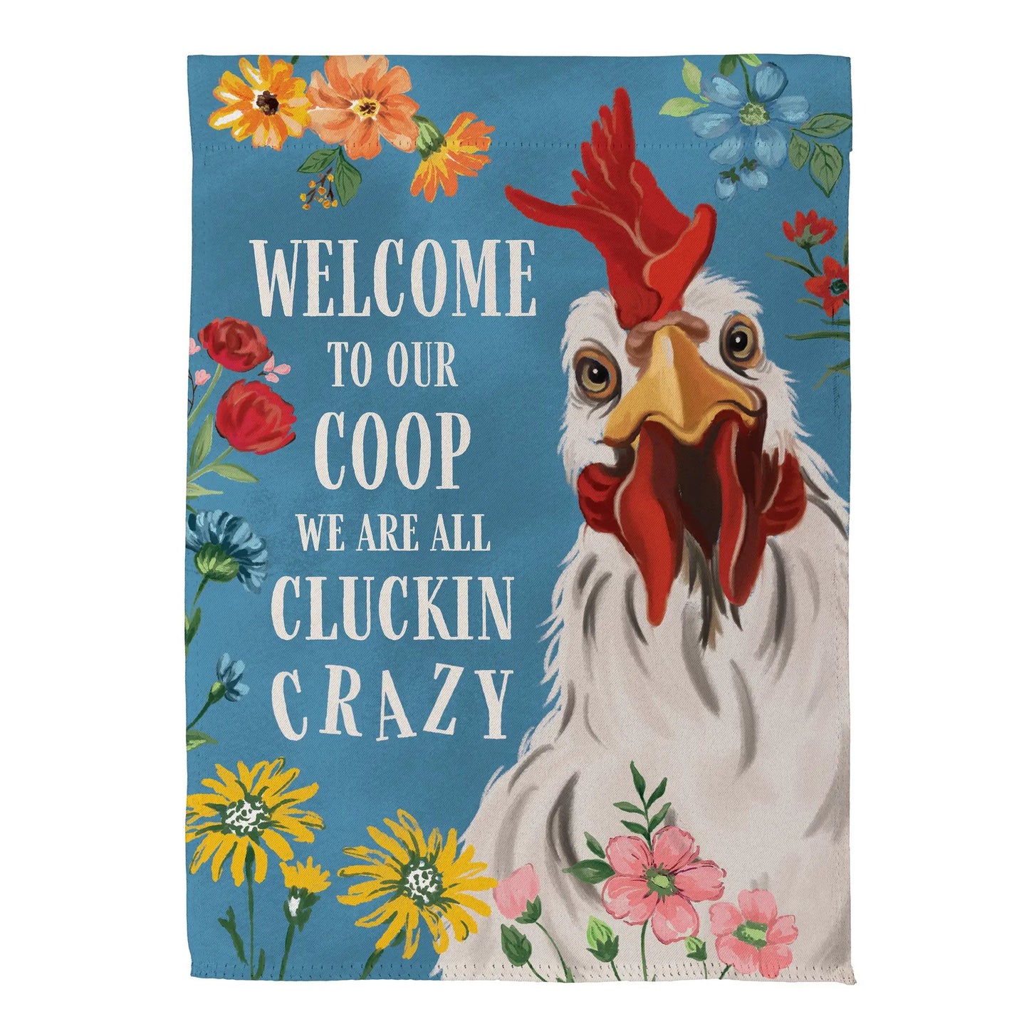 Petal & Plow Crazy Coop Suede Garden Flag - Tampa Home & Garden Store