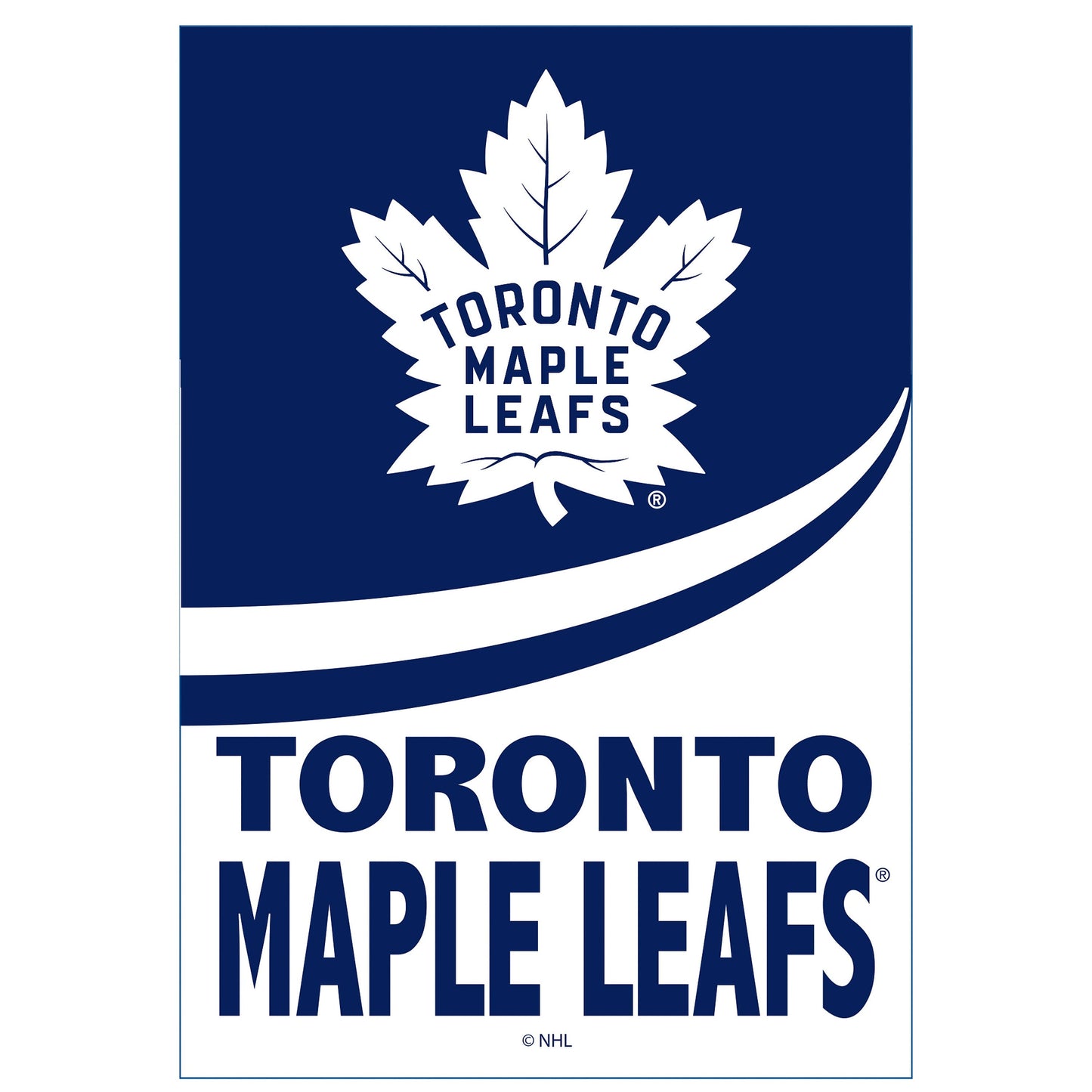 Burlap flag Toronto Maple Leafs logo on blue background with white maple leaf NHL licensed on Tampa Home & Garden Store