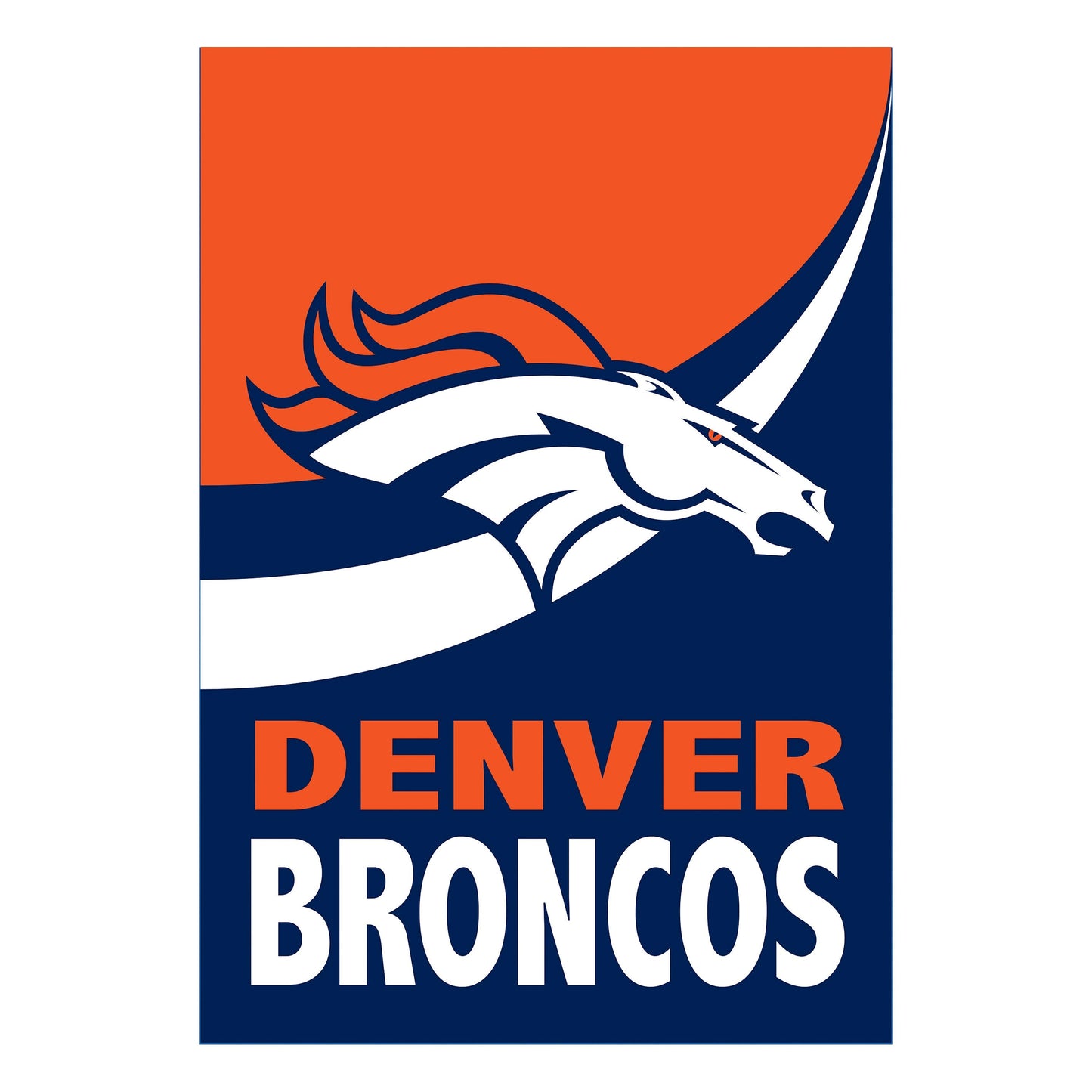Denver Broncos burlap flag GDN size navy blue background orange logo Evergreen Enterprises on Tampa Home & Garden Store