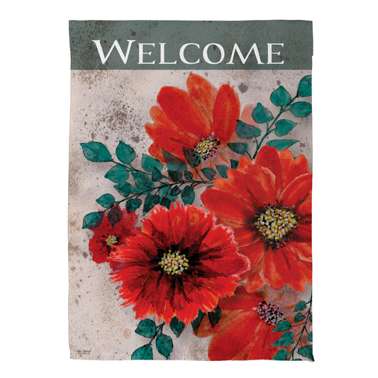 Drapeau de maison en suédine Coquelicot Rouge Royal