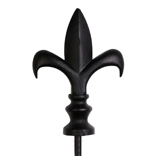 Black fleur-de-lis garden flag pole finial on decorative stake by Evergreen Enterprises on Tampa Home & Garden Store