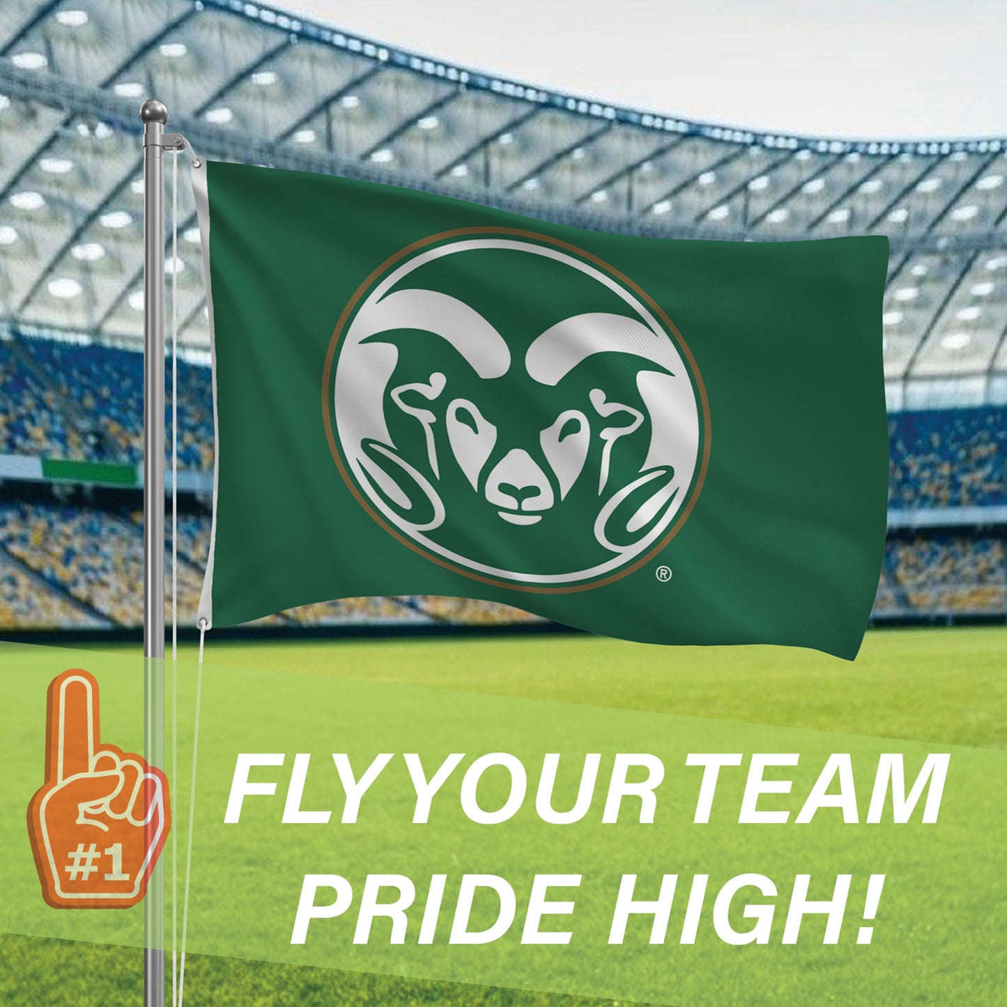 Colorado State single-sided 3x5 flag with 2 grommets by Evergreen Enterprises on Tampa Home & Garden Store