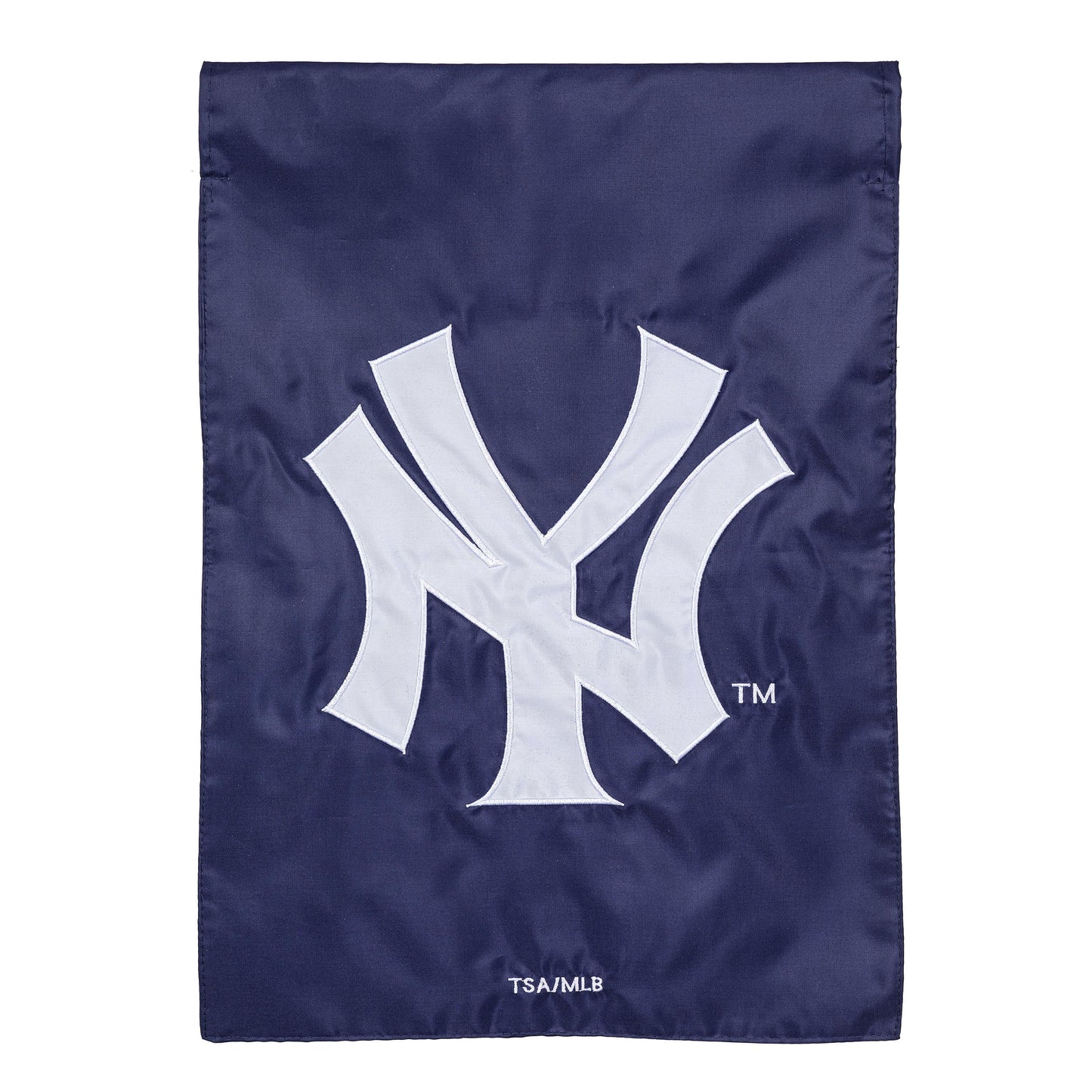 New York Yankees applique flag navy blue with white logo outdoor flag on Tampa Home & Garden Store
