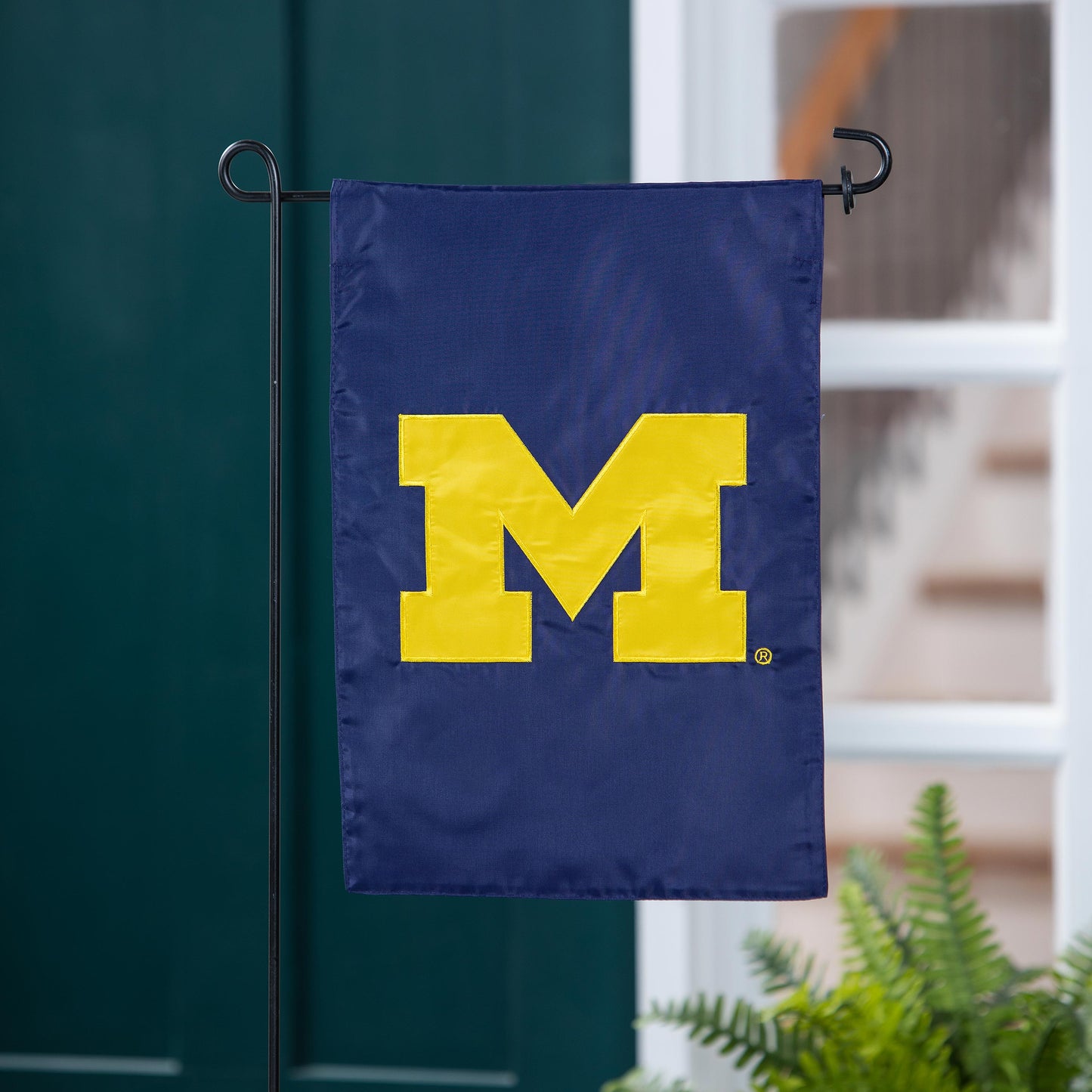 University of Michigan Applique Garden Flag navy with yellow M by Evergreen Enterprises on Tampa Home & Garden Store