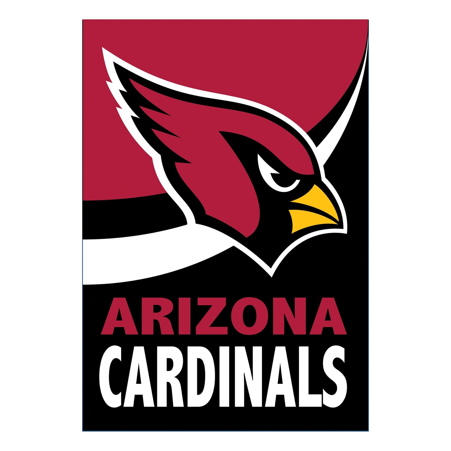 Arizona Cardinals burlap house flag with cardinal head logo and ARIZONA CARDINALS text on Tampa Home & Garden Store