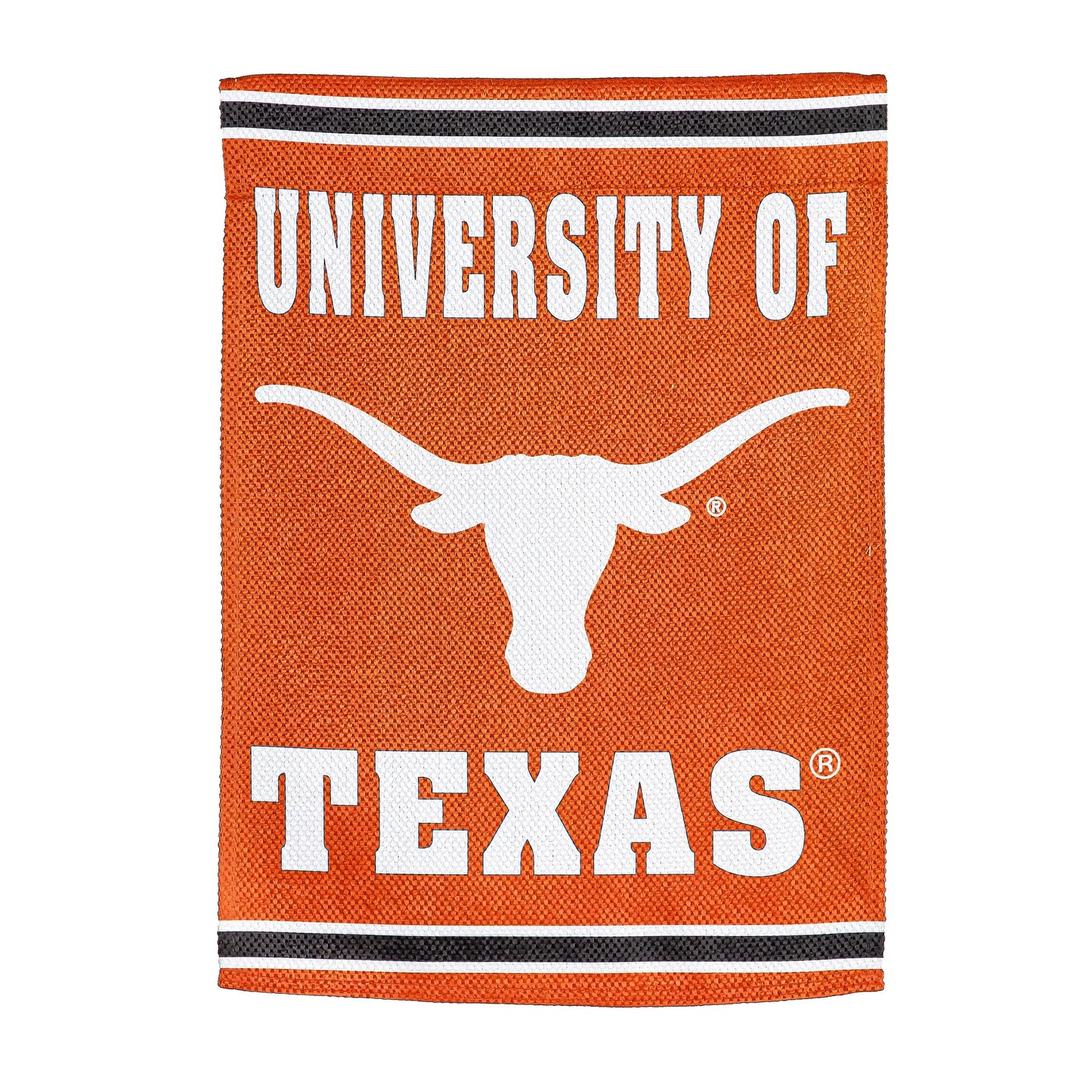 University of Texas embossed suede flag orange with white longhorn on Evergreen Enterprises on Tampa Home & Garden Store
