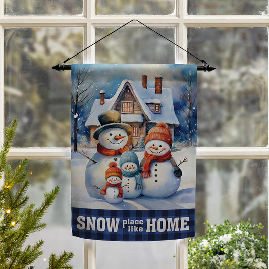 Snow Place Like Home Suede Garden Flag - Tampa Home & Garden Store