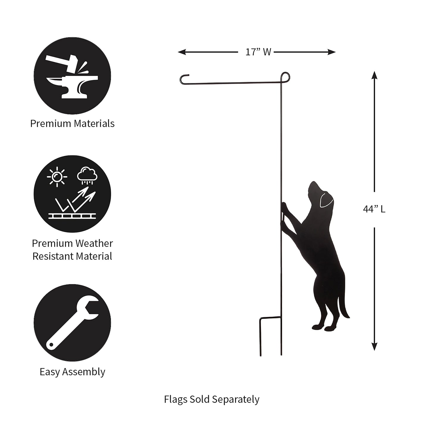 Dog Garden Flag Stand KD by Evergreen Enterprises Wholesale Collective, 17 in wide on Tampa Home & Garden Store