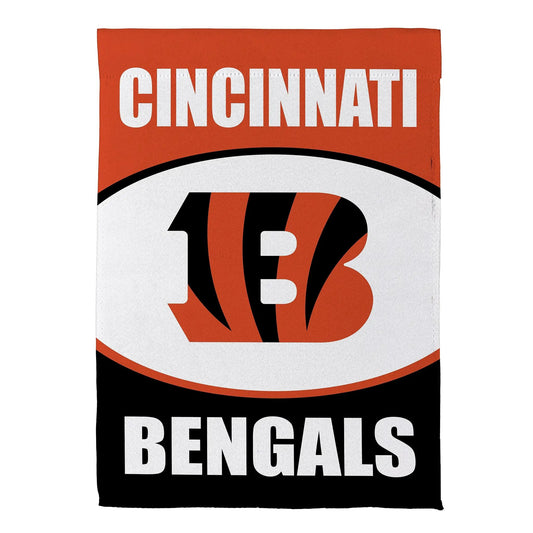 Cincinnati Bengals suede flag for home decor with orange field and white team name on Tampa Home & Garden Store