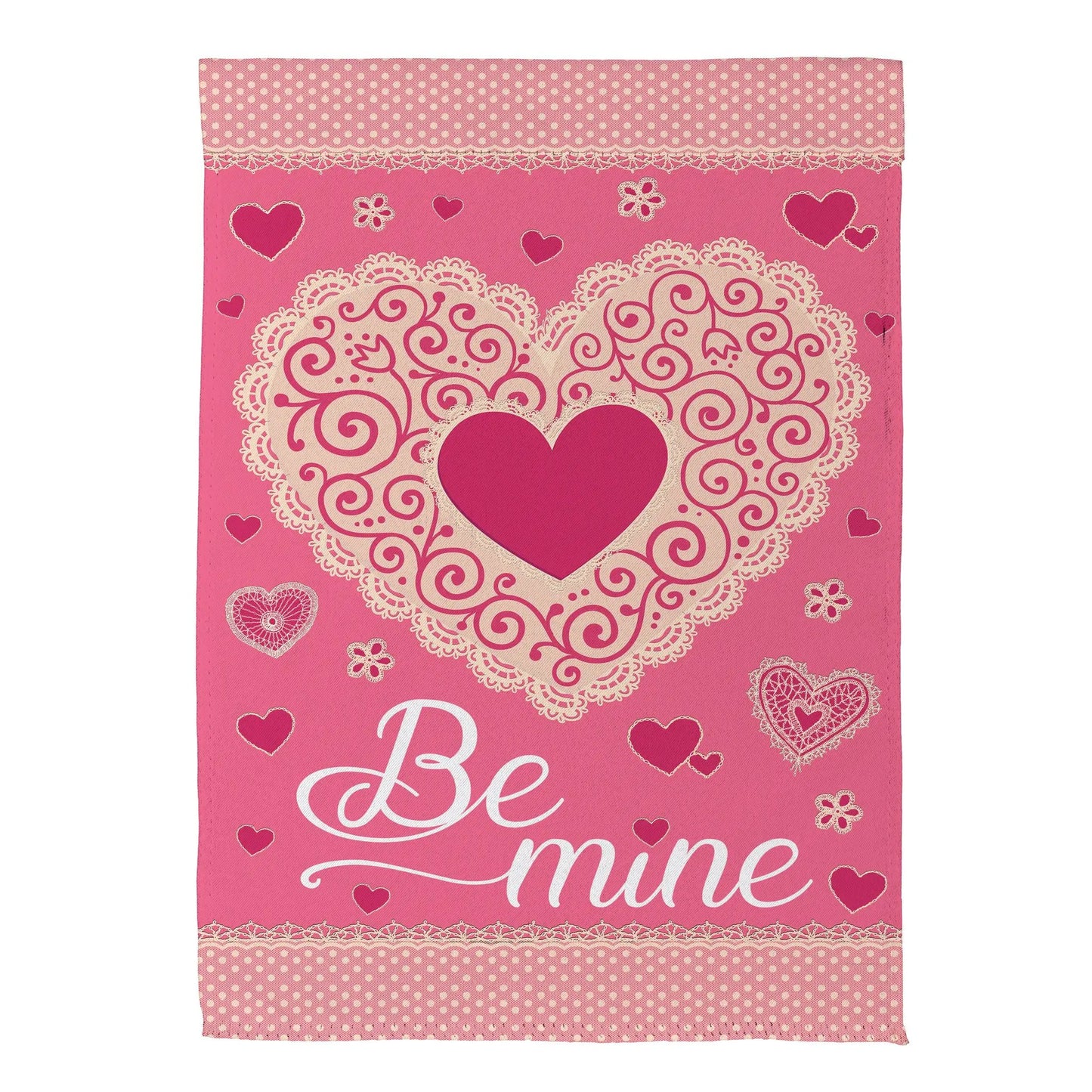 Laced Heart Be Mine Suede Garden Flag - Tampa Home & Garden Store