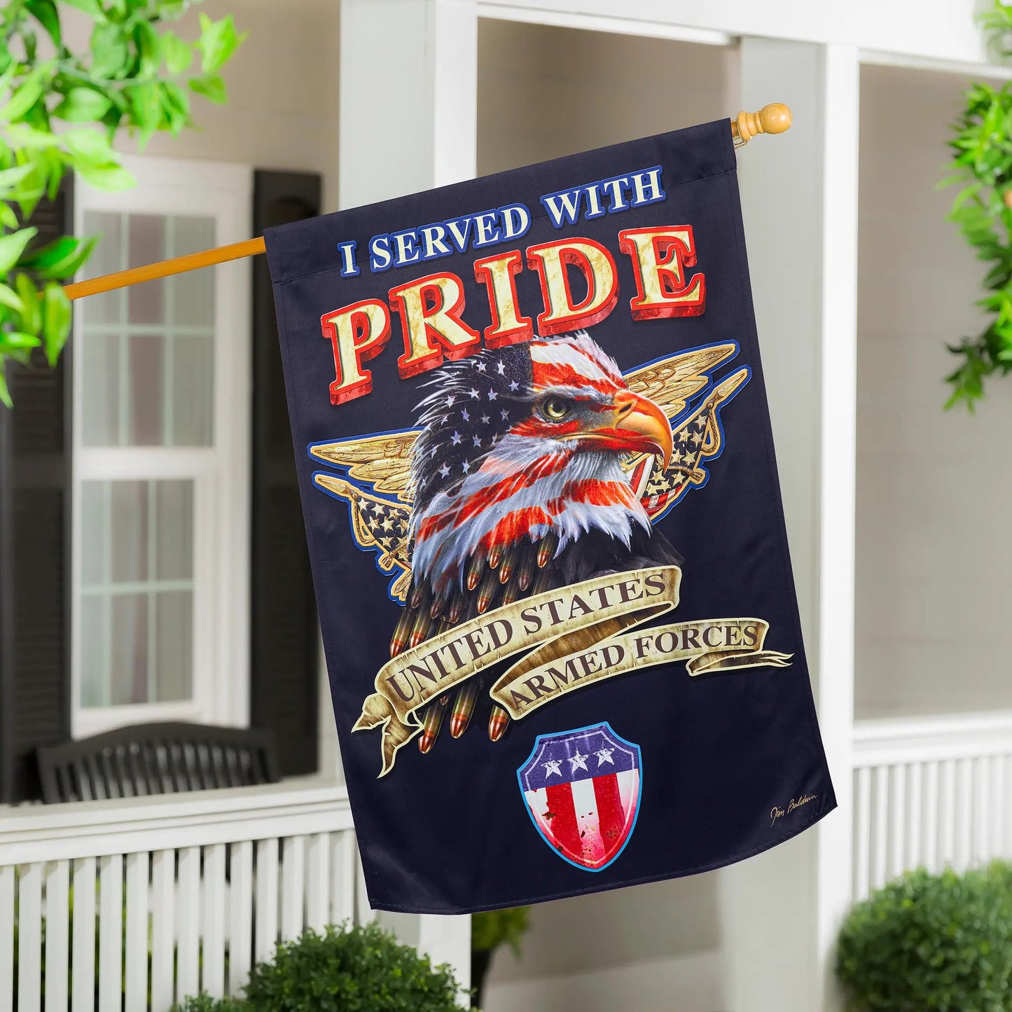 I Served With Pride Suede House Flag - Tampa Home & Garden Store