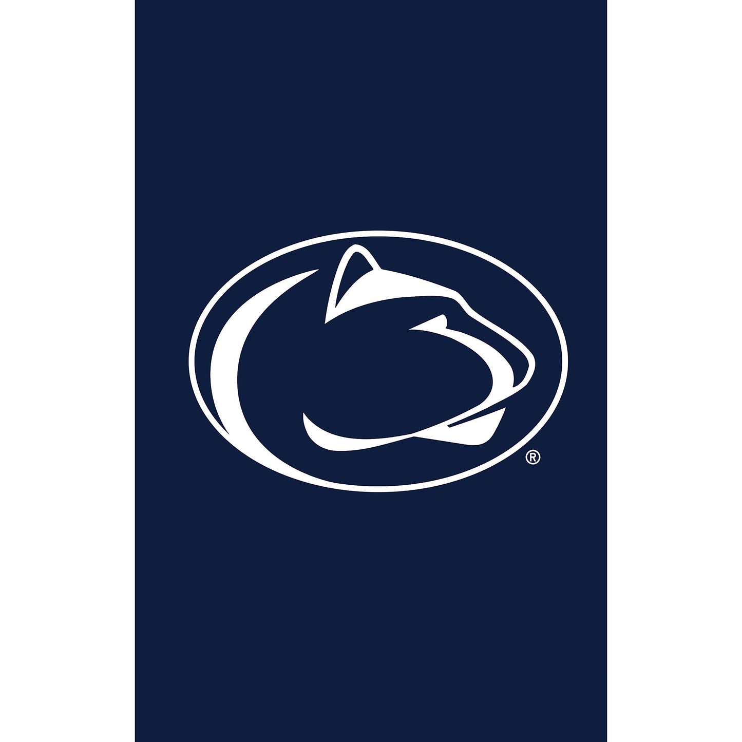Applique flag Penn State navy blue panel with white Nittany Lion logo on Tampa Home & Garden Store
