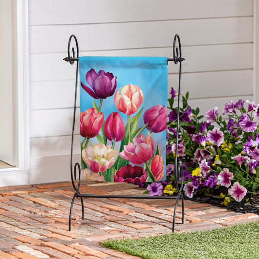 Tulip Palooza Suede Garden Flag - Tampa Home & Garden Store